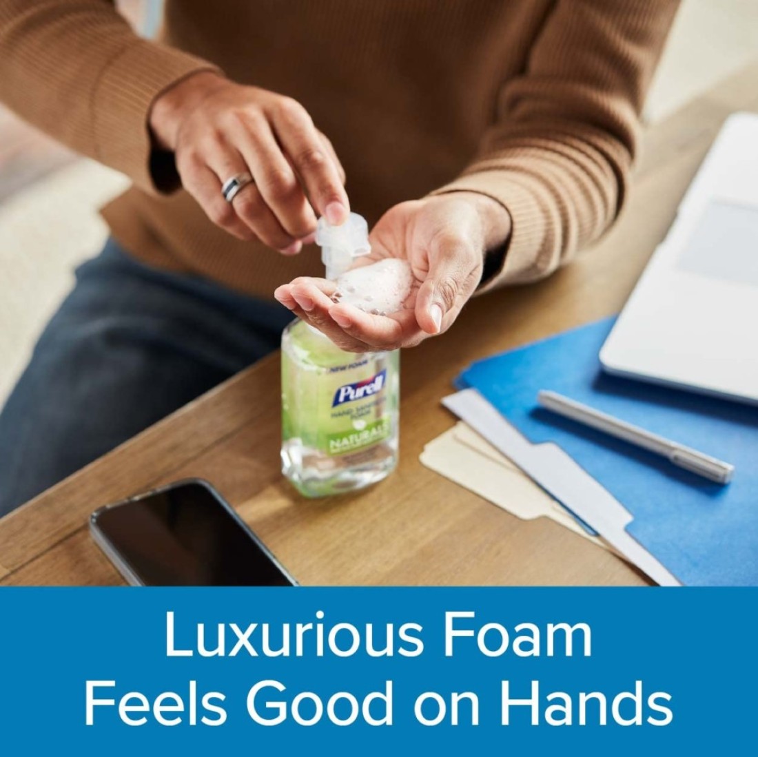 Purell Advanced Hand Sanitizer Naturals Foam with PlantBased Ethanol 10 fl oz Foam Pump Bottle Pack of 3 300106EC