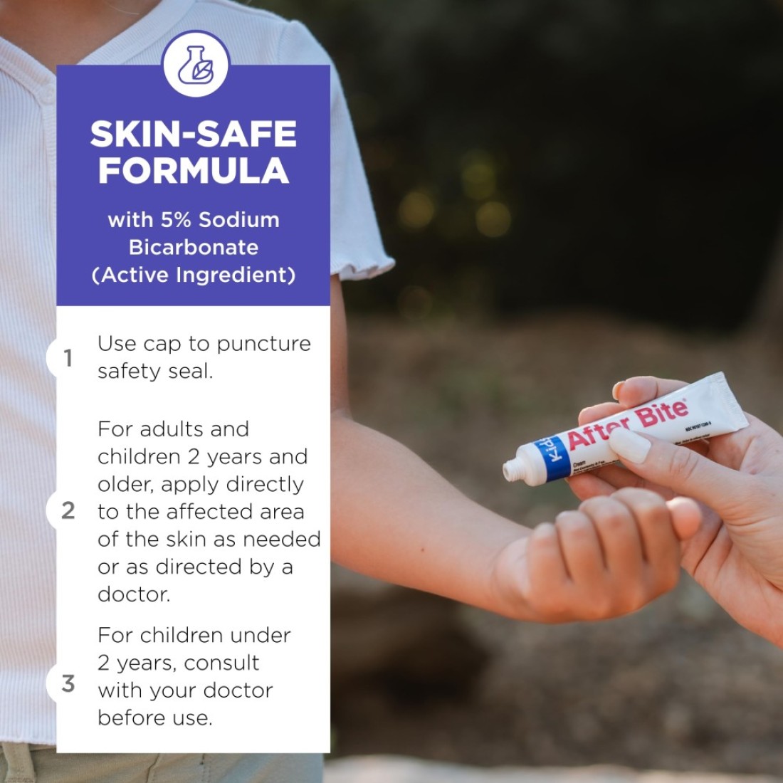 After BiteKids Bug Bite Itch Relief for Kids with Sodium Bicarbonate Ideal for Mosquito Bites Fire Ant Bites Bees More Portable Cream Formula 07 oz 4 Pack