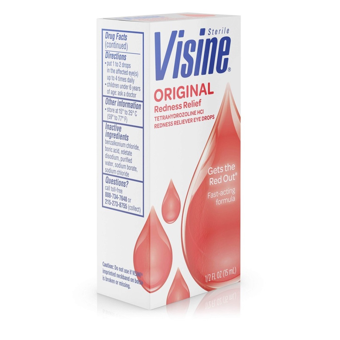 Visine Original Redness Relief Eye Drops to Help Relieve Red Eyes Eye Irritation 05 Fl Oz Pack of 4