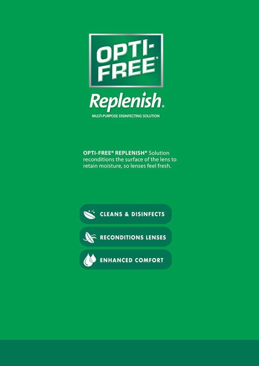 OptiFree Replenish MultiPurpose Disinfecting Solution with Lens Case Twin Pack 10Fluid Ounces Each 2 CountPack of 1