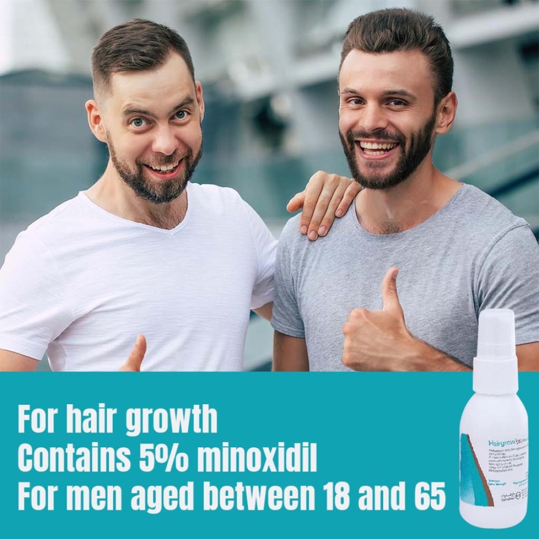 Dar-Al-Dawa Hairgrow 5% Minoxidil Trusted Hair Loss Solution for Regrowth 50 ML (Pack of 4)