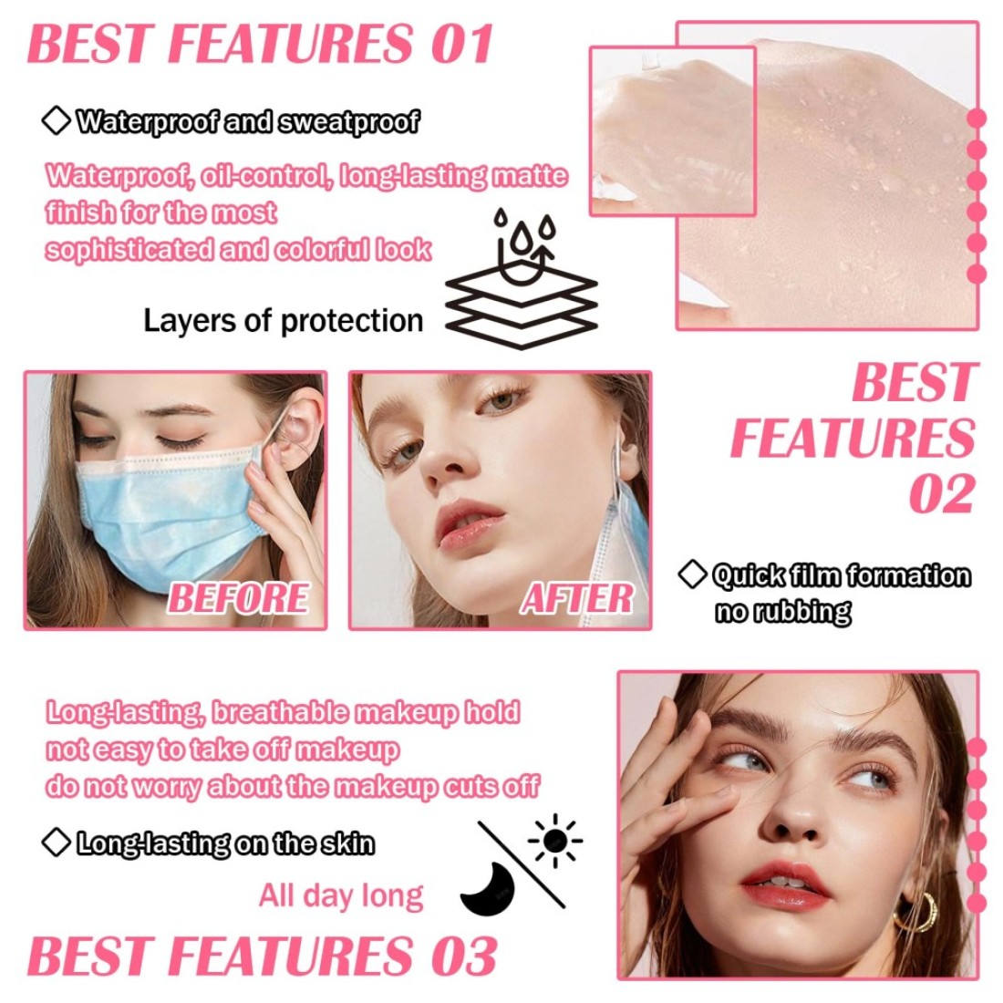 Color Changing Full Coverage Liquid Foundation Makeup Gift SetMoisturizing BB Cream for WomenFlawless Loose Setting Powder Face Primer Base Makeup Kit With Makeup Sponge
