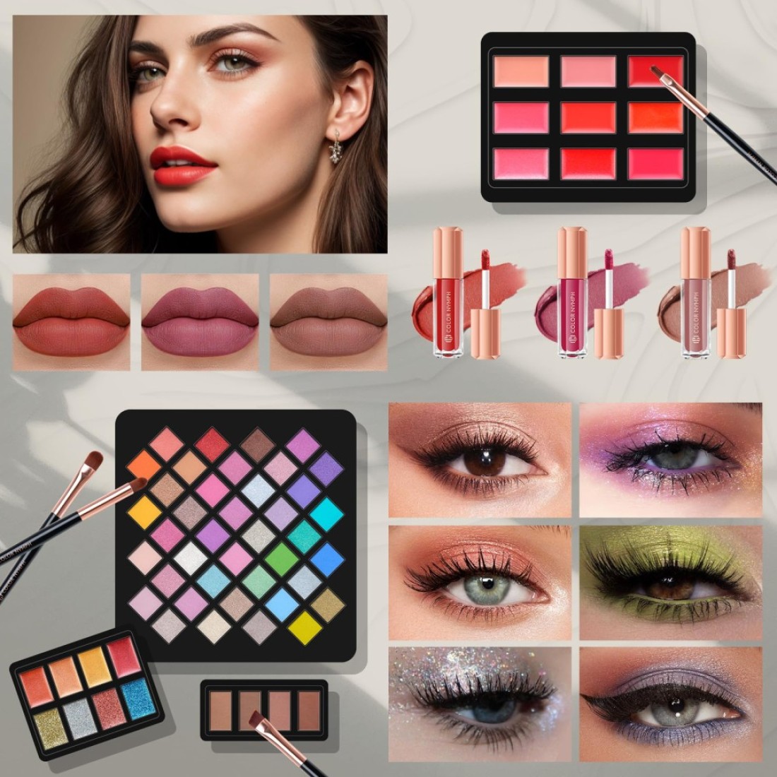 Makeup Kit for WomenAll in One Makeup Gift Set for Girls in Cosmetic Train Case White With MirrorFull Cosmetic Kit Includes Eyeshadow PaletteLipglossBlushesPencilBrush Applicators