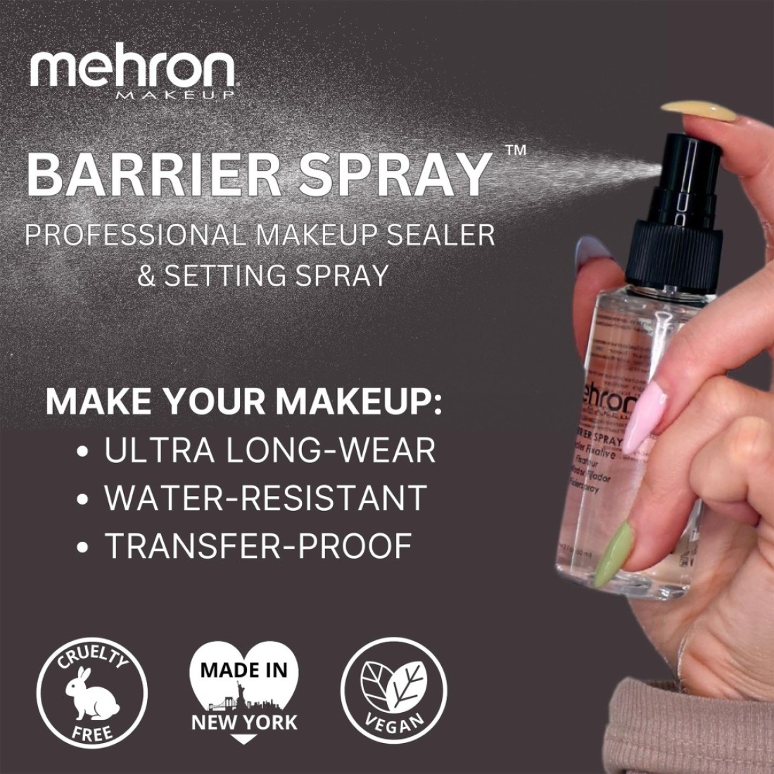 Mehron Makeup Barrier Spray Setting Spray for Makeup Makeup Setting Spray for Face 1 fl oz 29 ml