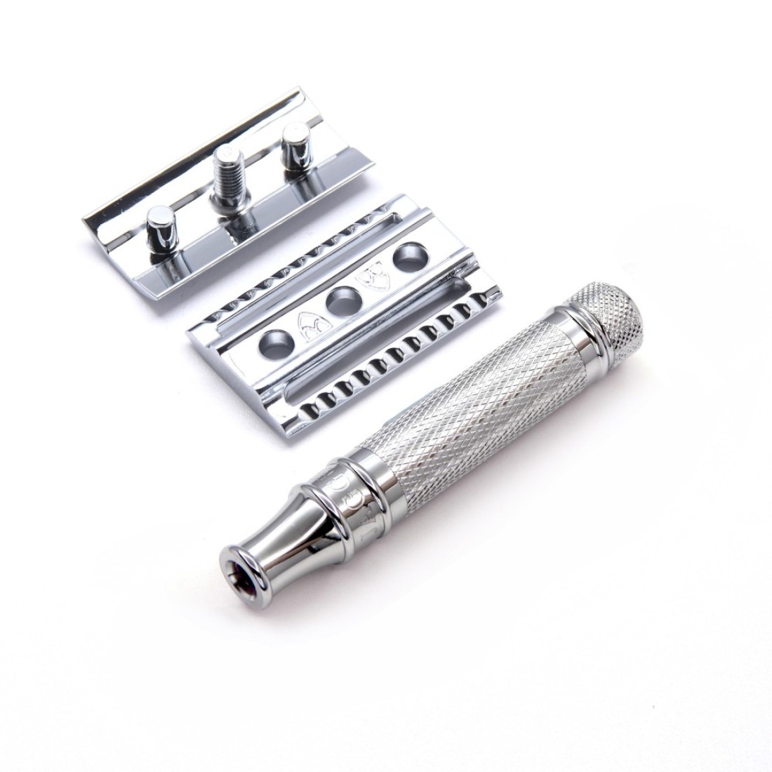 Edwin JaggerDES89KN Short Handled Classic Double Edge Manual EcoFriendly and Reusable Safety Razor for Men and Women for Shaving Cream or Soap Fits All DE Razor Blades Knurled