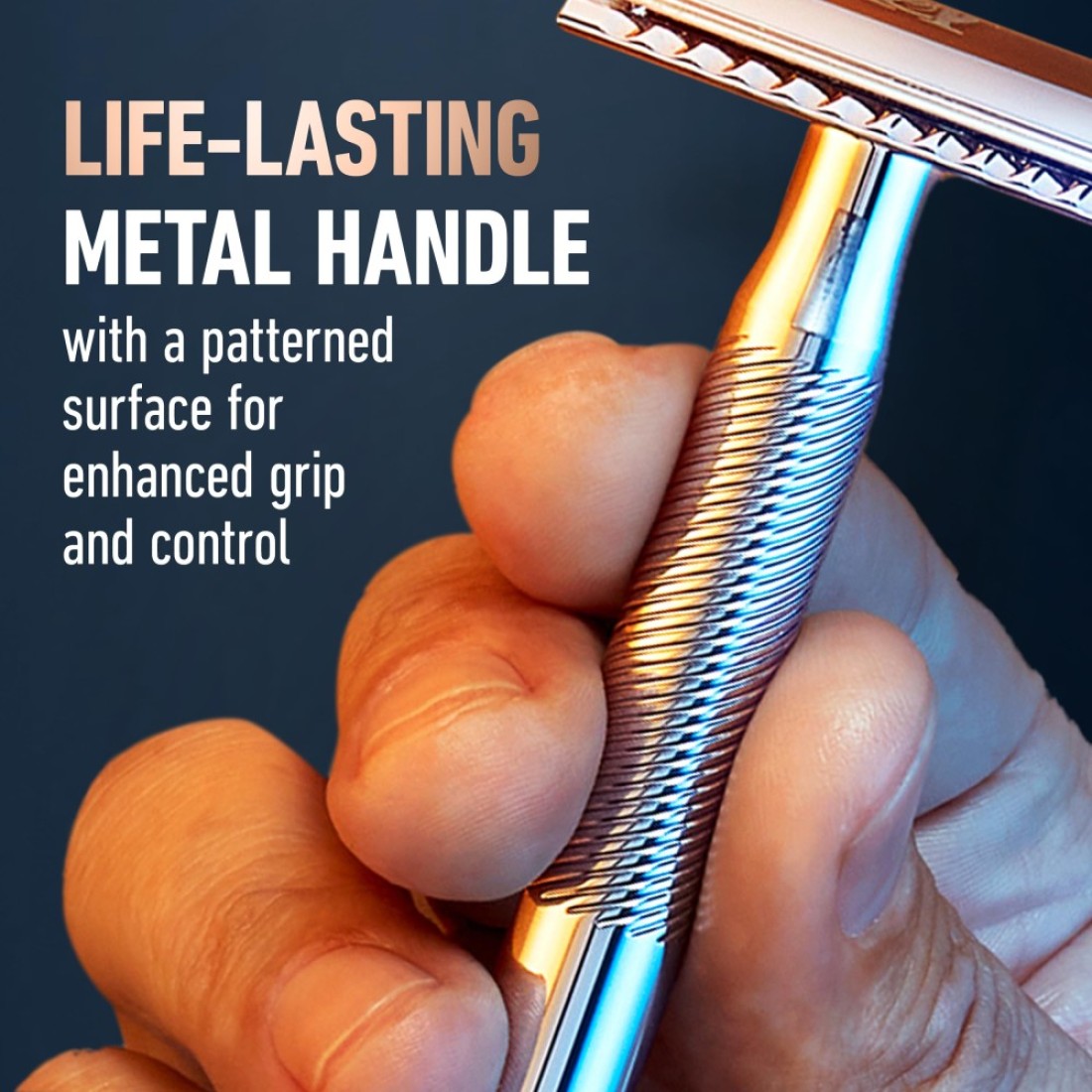 King C Gillette Safety Razor with Chrome Plated Handle and 5 Platinum Coated Double Edge Safety Razor Blade Refills