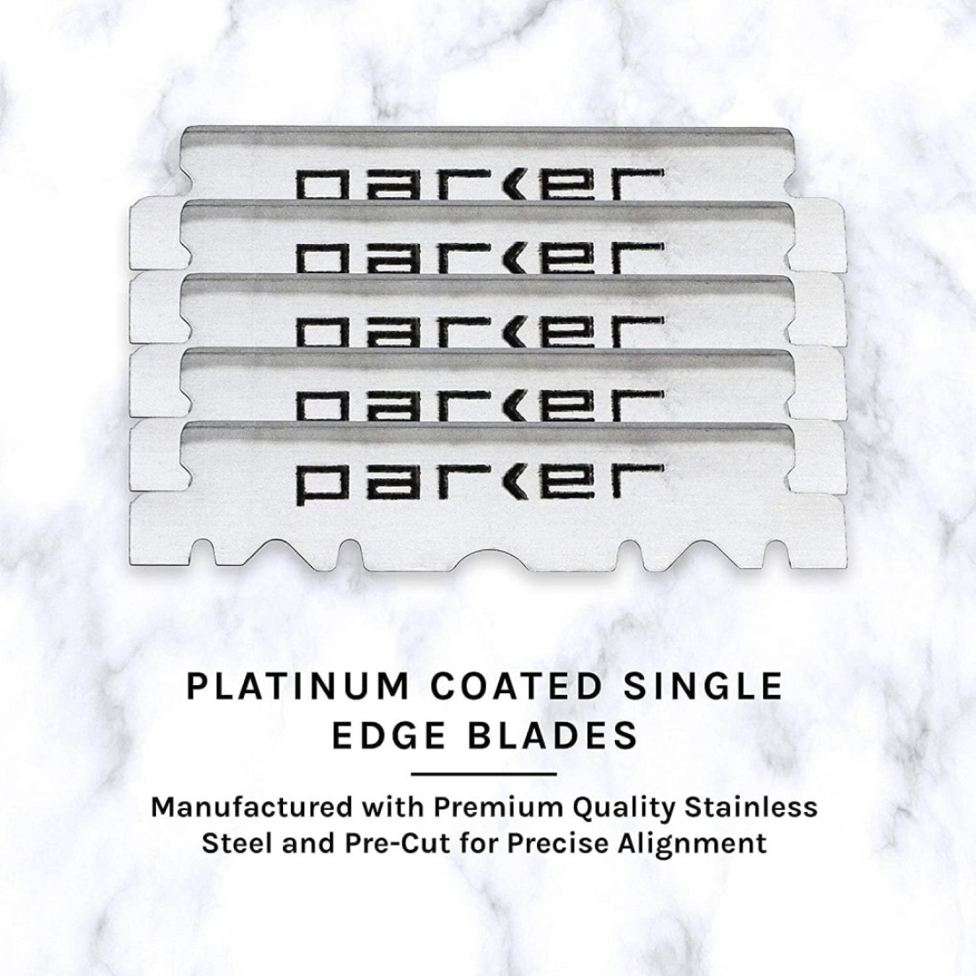 Parker Premium Platinum 12 Blades 100 Count For Professional Barber Razors Shavette Style Razors and Disposable Blade Straight Razors that accept Half of a Double Edge Razor Blade