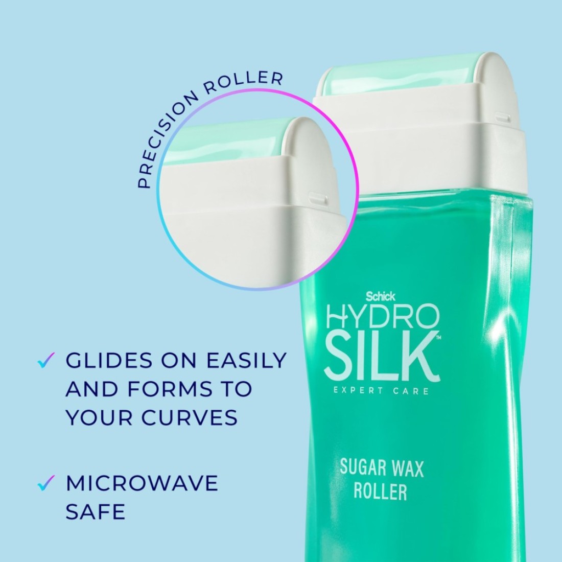 SchickHydro Silk Sugar Wax Roller for Body Pubic Hair Removal Roll On Wax Kit Soft Wax Hair Removal Wax Body Wax Kit Bikini Line Hair Removal