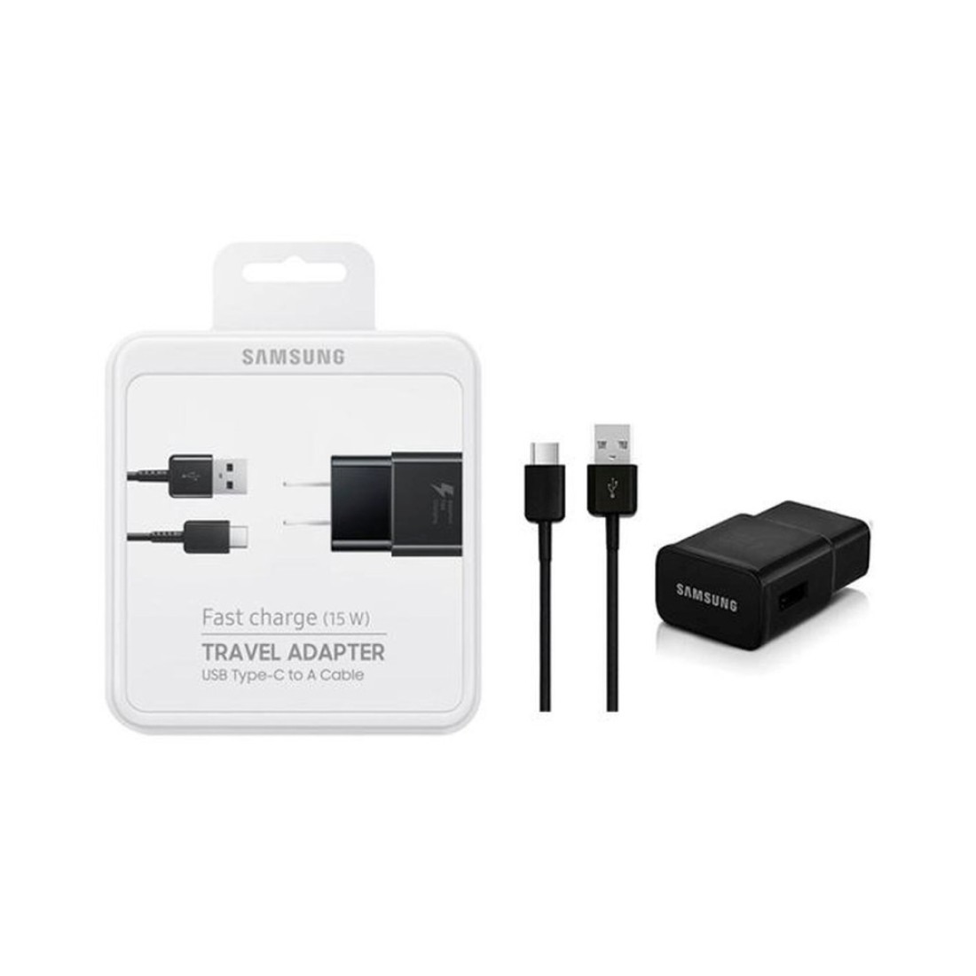 Samsung Fast Charging Travel Adapter With Type-C Data Sync Charging Cable Black
