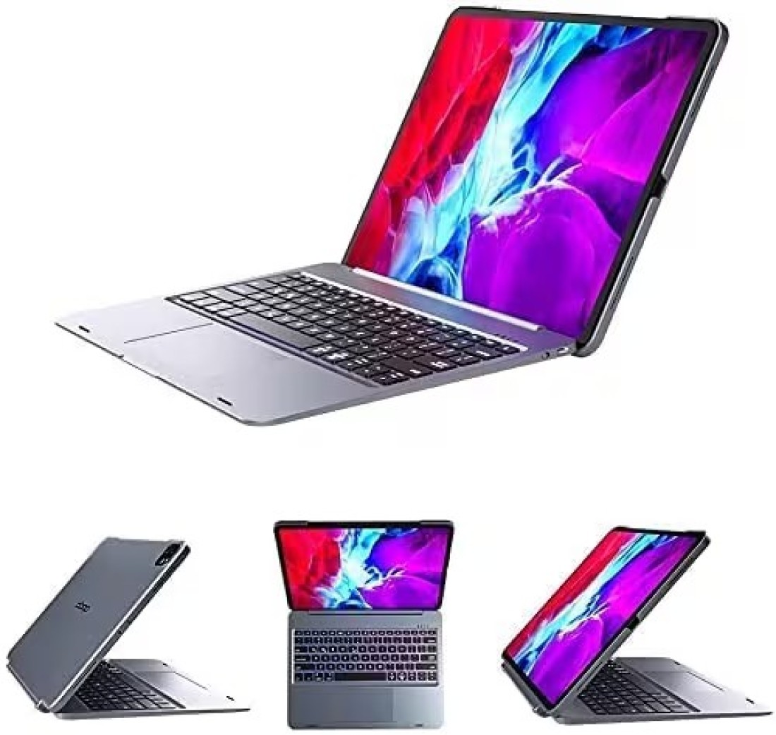 Doqo Smart Detachable Keyboard Case for Apple iPad Pro with Trackpad with RGB Backlit Keyboard,Advanced 5.1 Bluetooth, Protective case with Apple Pencil Holder(12.9 Inch/Detachable)