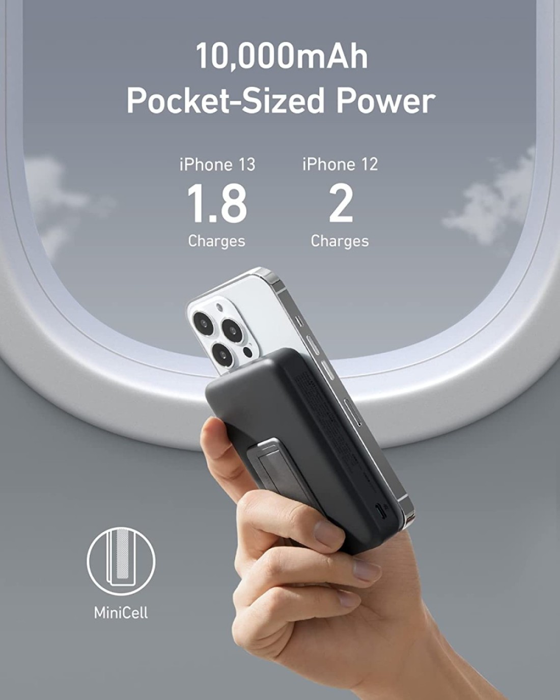 Anker Power Bank, 633 Magnetic Battery (MagGo), 10000mAh Foldable Magnetic Wireless Portable Charger, 20W USB-C Power Delivery for iPhone 13/13 Pro / 13 Pro Max / 12/12 Pro and 12 Pro Max (Black)