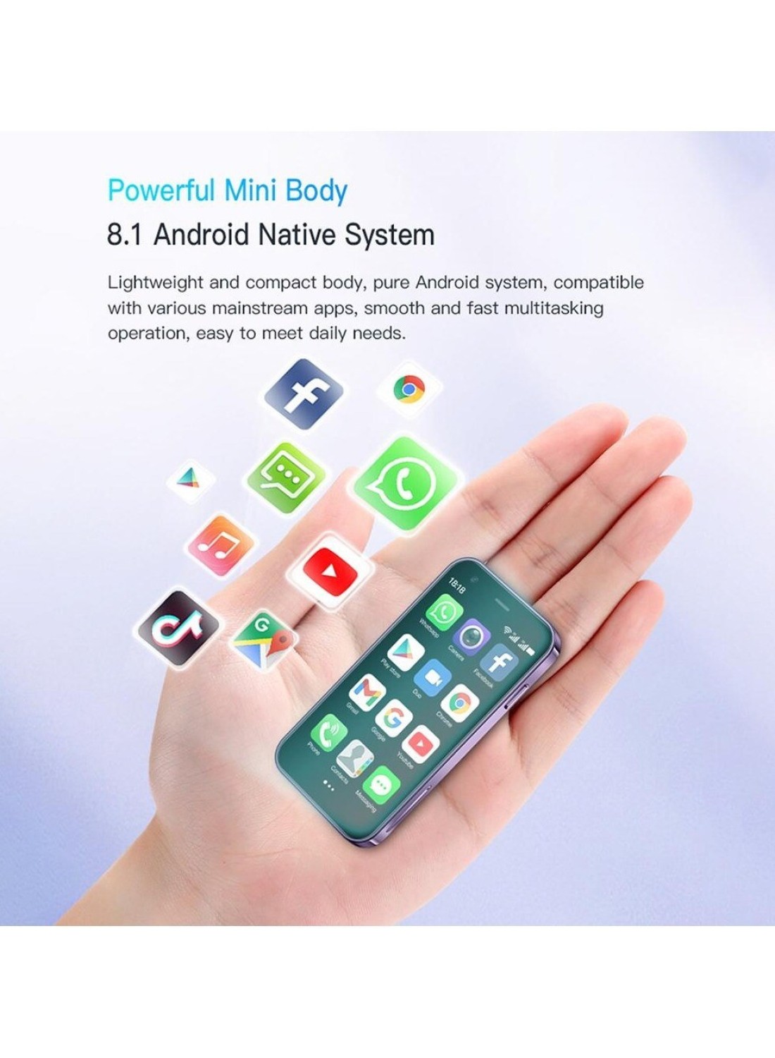 هاتف SOYES XS15 Mini الذكي - أصغر هاتف أندرويد بشاشة 3.0 بوصة في العالم، هاتف محمول ثنائي شريحة الاتصال مفتوح، ذاكرة وصول عشوائي سعتها 2 جيجابايت، ذاكرة وصول عشوائي سعتها 16 جيجابايت