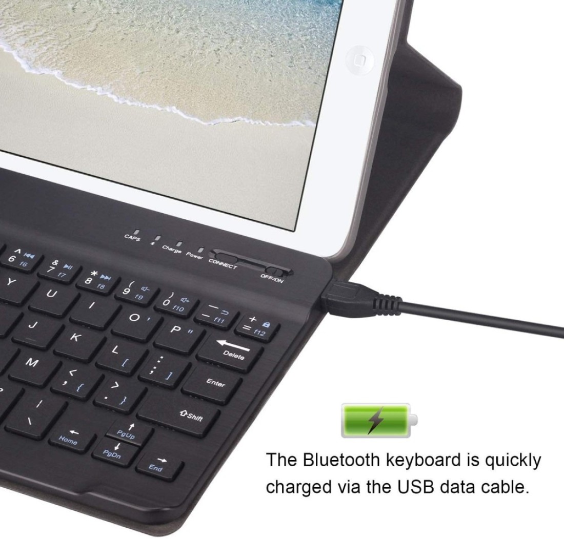 Ntech iPad Mini 4 Keyboard Case 7.9&quot; Ultra Slim Shell Stand Cover With Magnetically Detachable Wireless Bluetooth Keyboard For Apple iPad Mini 4 Black