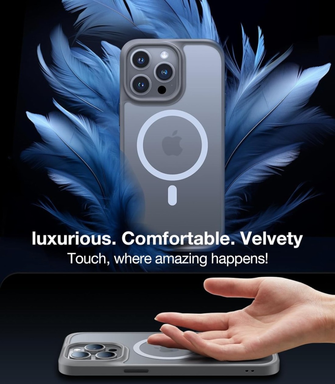 Torras Guardian Magnetic Series Designed for iPhone 15 Pro Max Case, [Military Grade Drop Tested] [Compatible with MagSafe] Slim Case for iPhone 15 Pro Max Phone Case, Natural Titanium