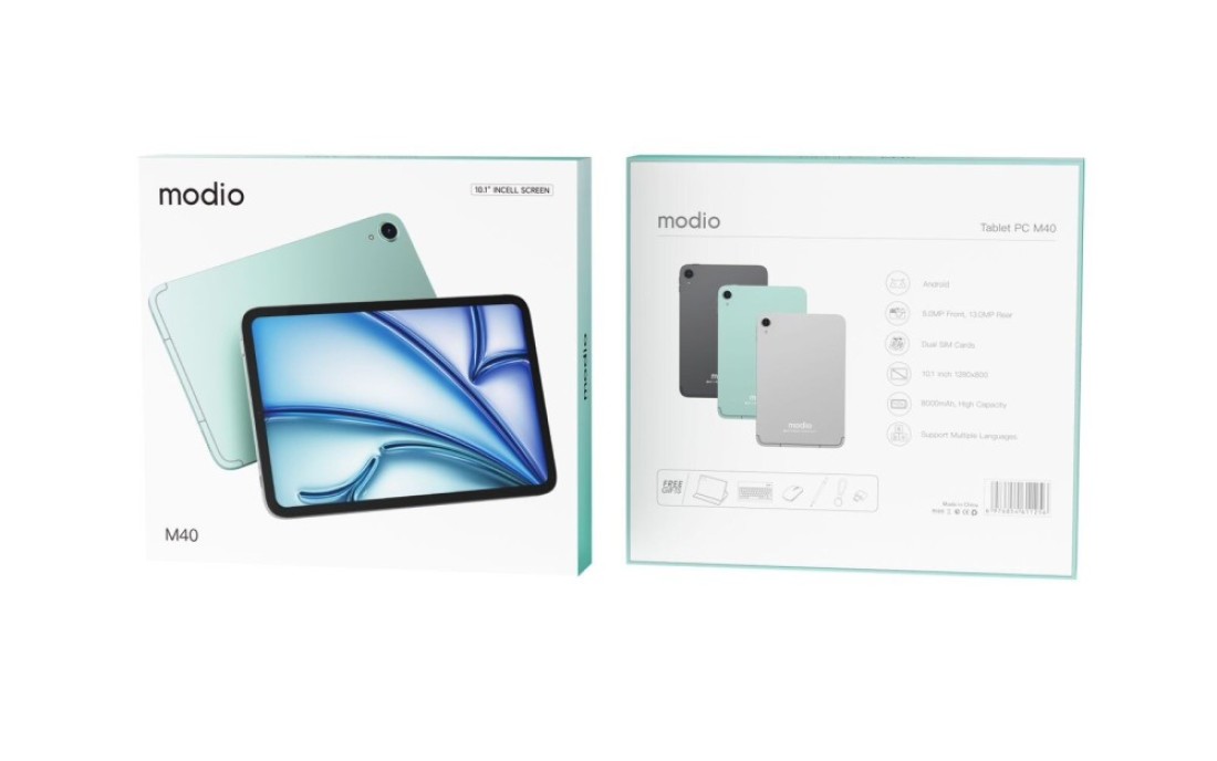 Modio M40 10.1inch Tablet Pc, 8GB RAM+512GB ROM, Real Incell Screen Display, Keyboard+Mouse Pad, Leather Case (Green)