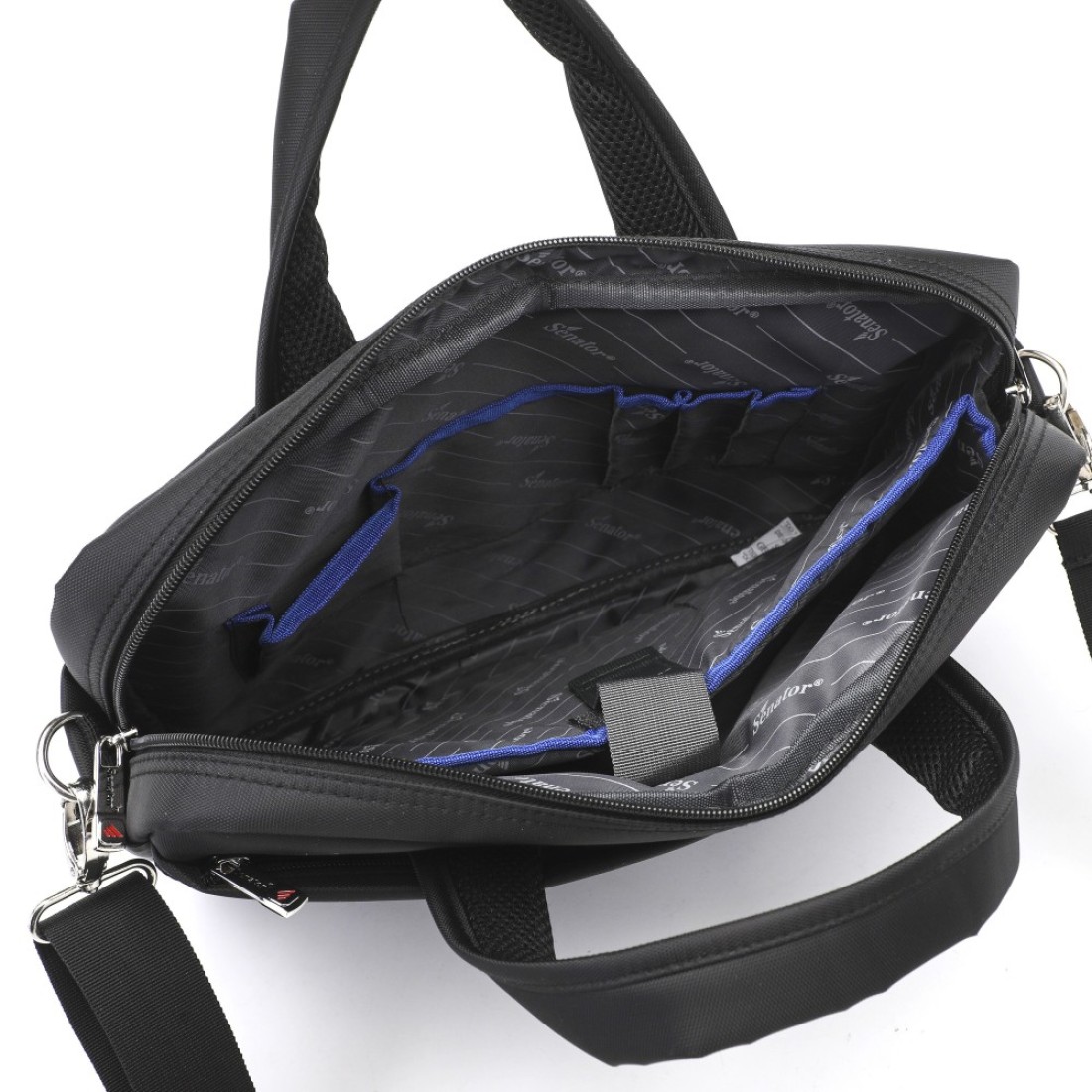 Senator 15 inch Nylon Shoulder Laptop Bag Light Weight Water Resistant with RFID pockets KH8115 Black