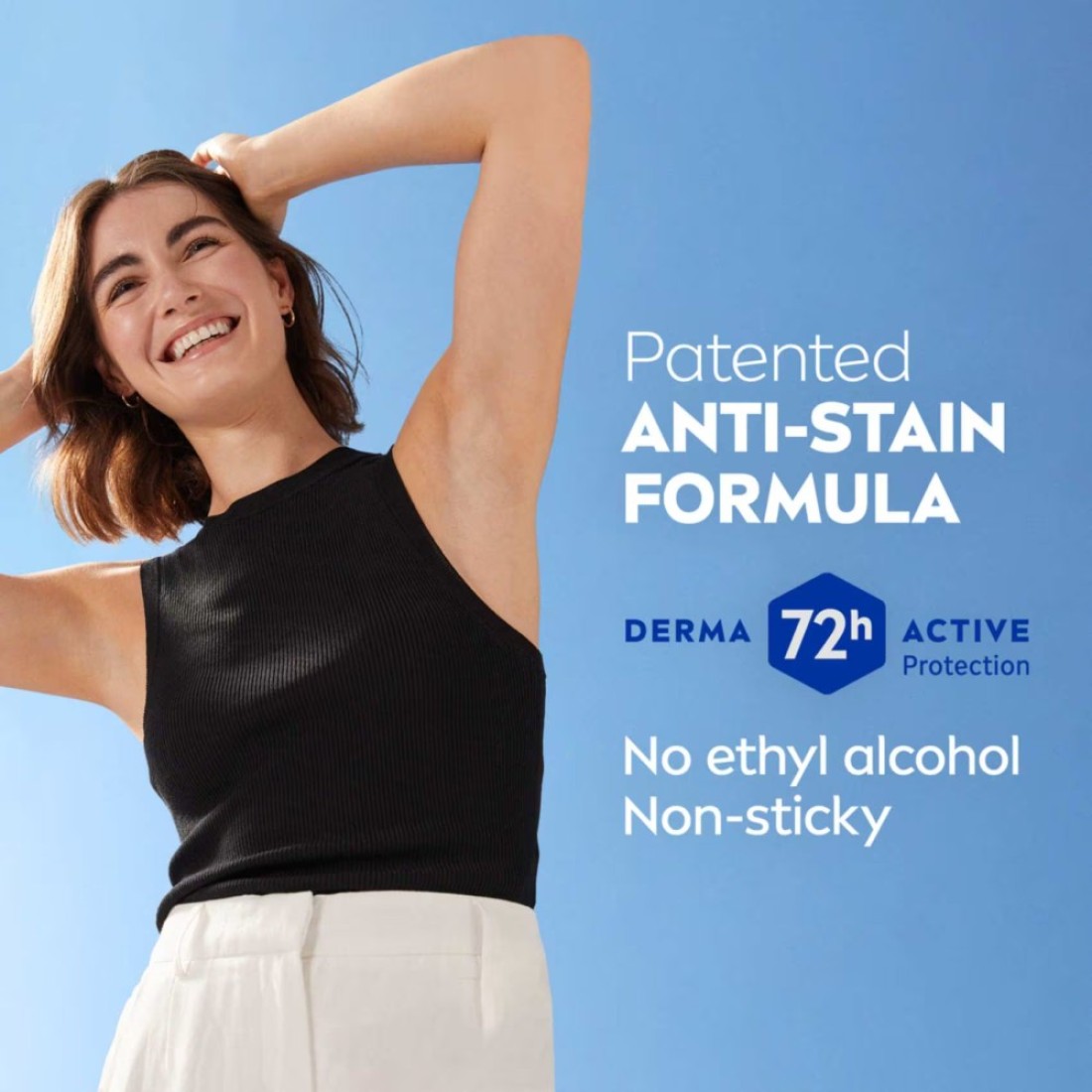 NIVEA Black &amp; White Invisible Antiperspirant Deodorant Stick for Women, Clear, 72H Active Protection, 50ml, Pack of 2