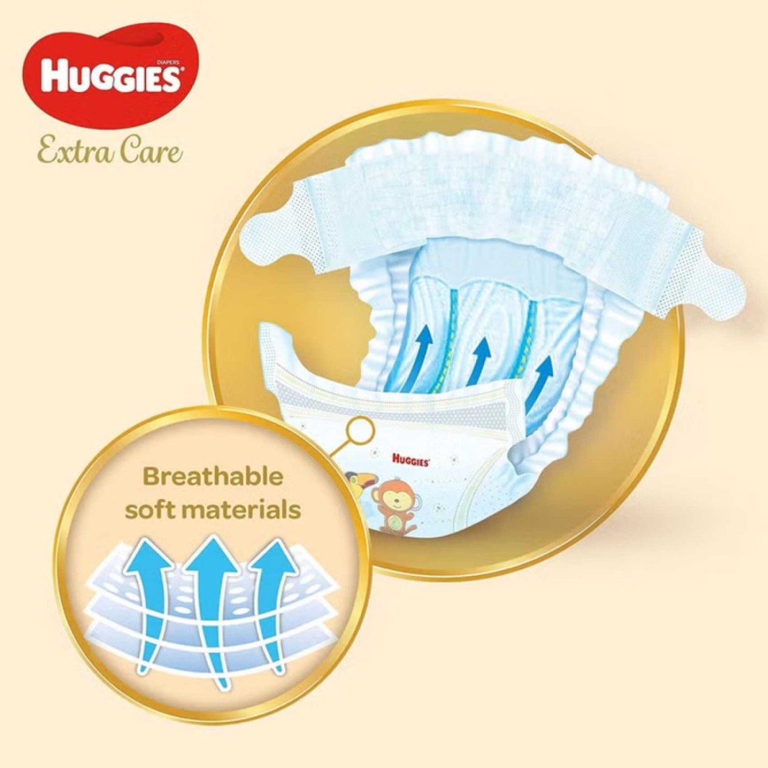 Huggies Extra Care Baby Diapers, Size 4, 8-14Kg, 40 Diapers Pack of 2