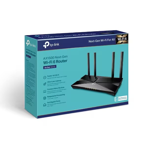 راوتر TP-Link Archer AX10 AX1500 Wi-Fi 6 ، ثلاثي النواة مدعوم من وحدة المعالجة المركزية Wi-Fi 6 أداء مستقر من الجيل التالي