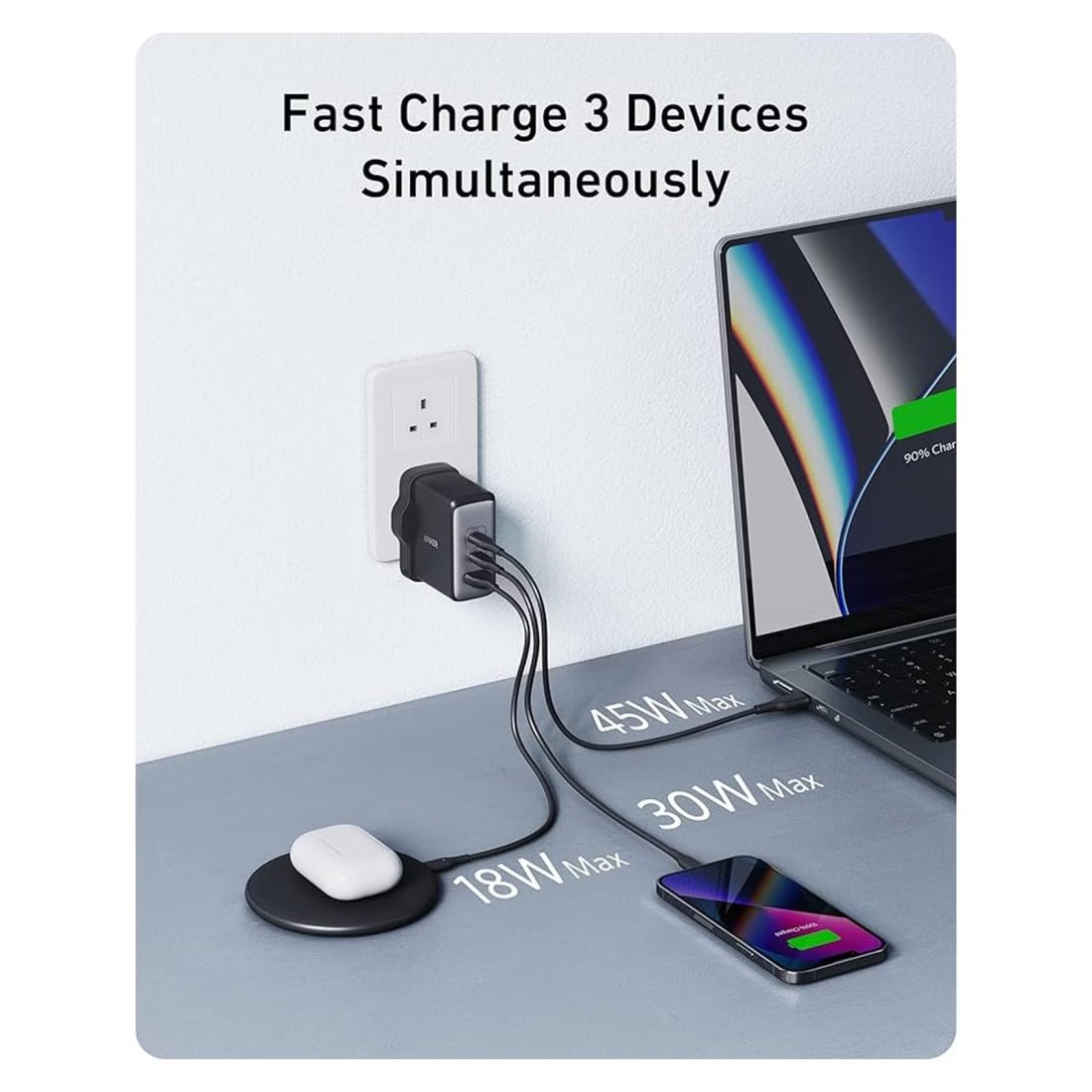 Anker Nano USB-C Port Wall Charger Black 100W