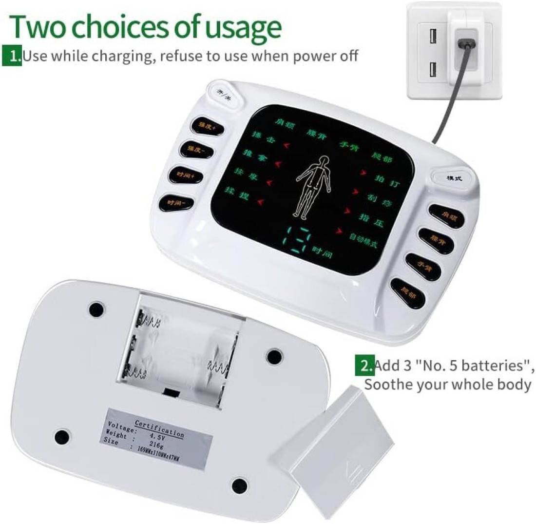 Multi-Function Digital Therapy Massager Machine - Electrotherapy Pain Relief, EMS TENS Therapy, Portable Electric Muscle Stimulator, Adjustable Intensity
