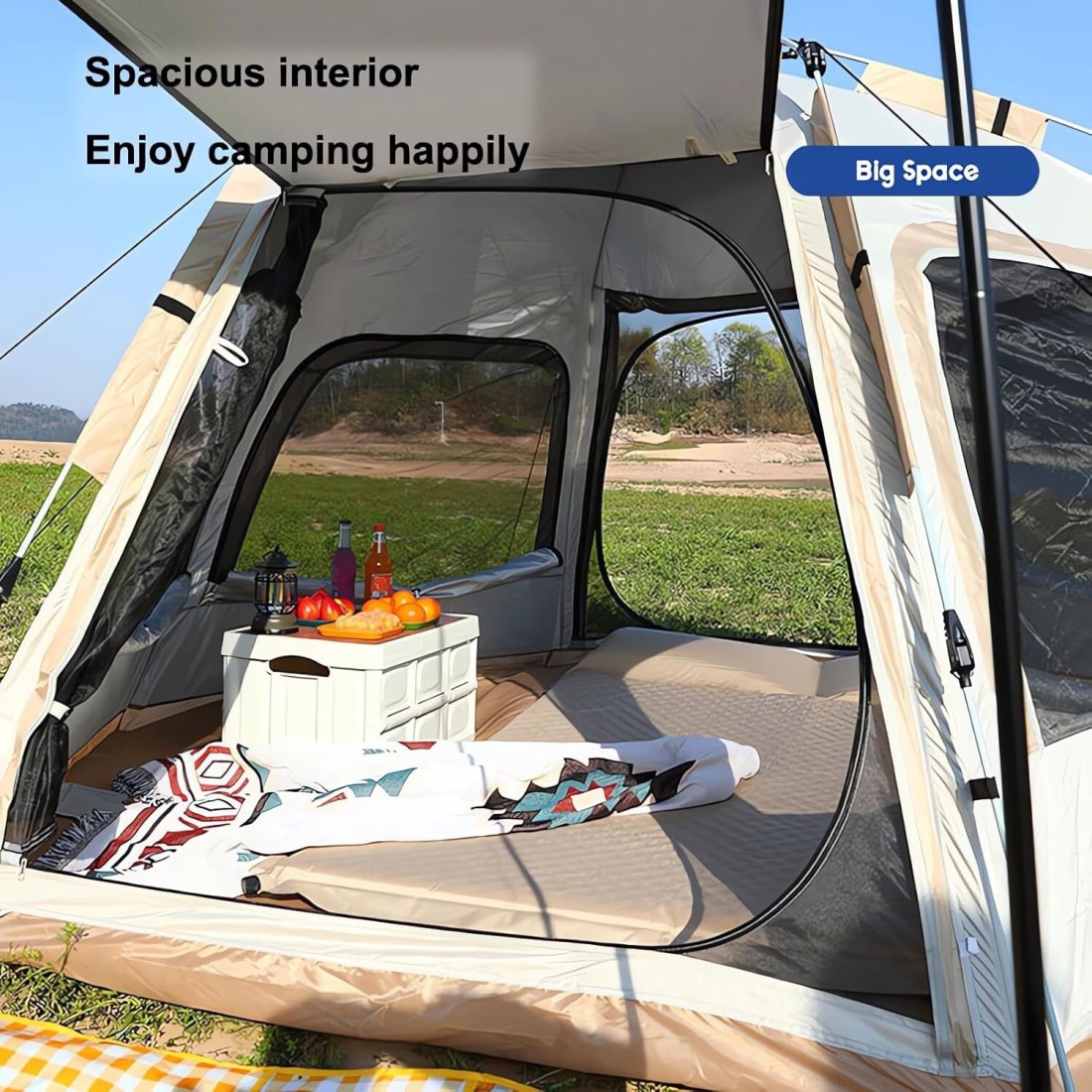 Camping Tent for 3 People &ndash; Instant Pop-Up Tent, Waterproof Family Tent, Large Portable Outdoor Tent for Hiking, Backpacking, and Camping Trips
