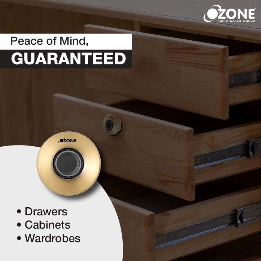 Ozone OZFL-55-F نظام قفل تلقائي للوصول إلى بصمات الأصابع قفل أثاث رقمي ذكي (برونزي عتيق)