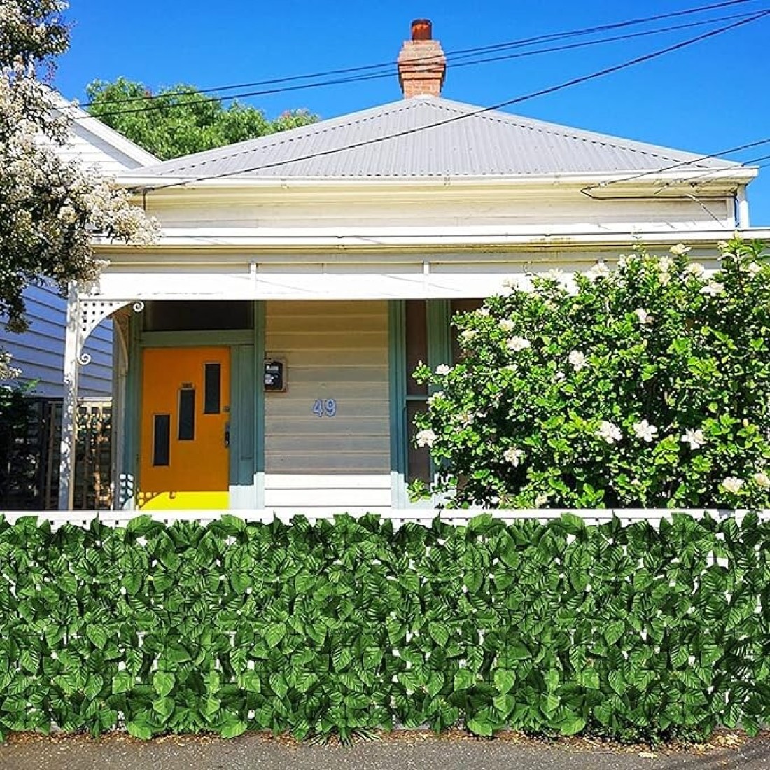 Egardenkart&reg; Artificial Faux Hedge Privacy Fence Wall Screen, Leaf and Vine Decoration for Outdoor Garden Home Decor, (Apple)