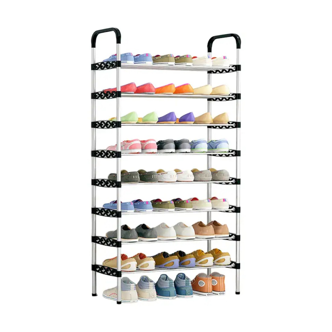 8-Layer Simple Metal Shoe Rack &ndash; 5 Pipes Per Layer, Shoe Storage Organizer for Entryway, Living Room, Hallway &ndash; Durable &amp; Space-Saving Design