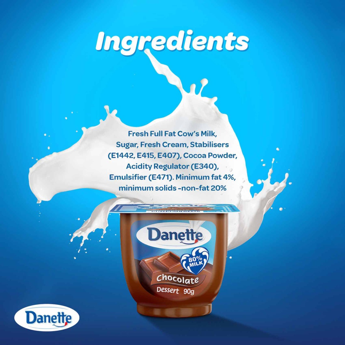Danette Chocolate Dessert 90g Pack of 4