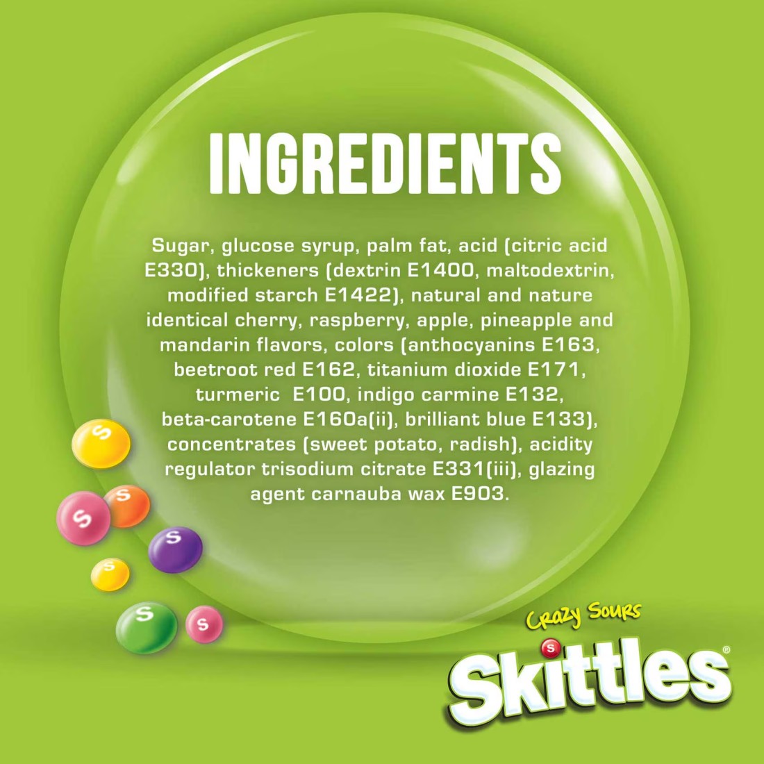 Skittles Crazy Sours Candy, 38g Pack of 14