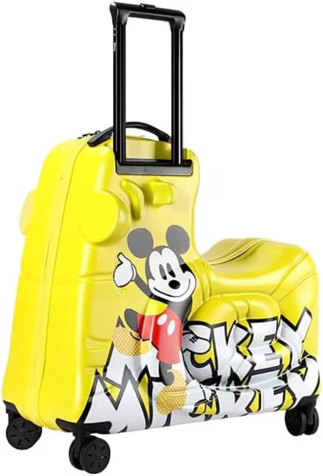 Children&#39;s Ride-On Suitcase,Travel Rolling Kid&#39;s Luggage, Children Trolley Hard Shell Carry on Luggage,Travel Suitcase with Safety Belt &amp; Telescoping Handle,Children&#39;s Day Gift (20 Inch) - Yellow