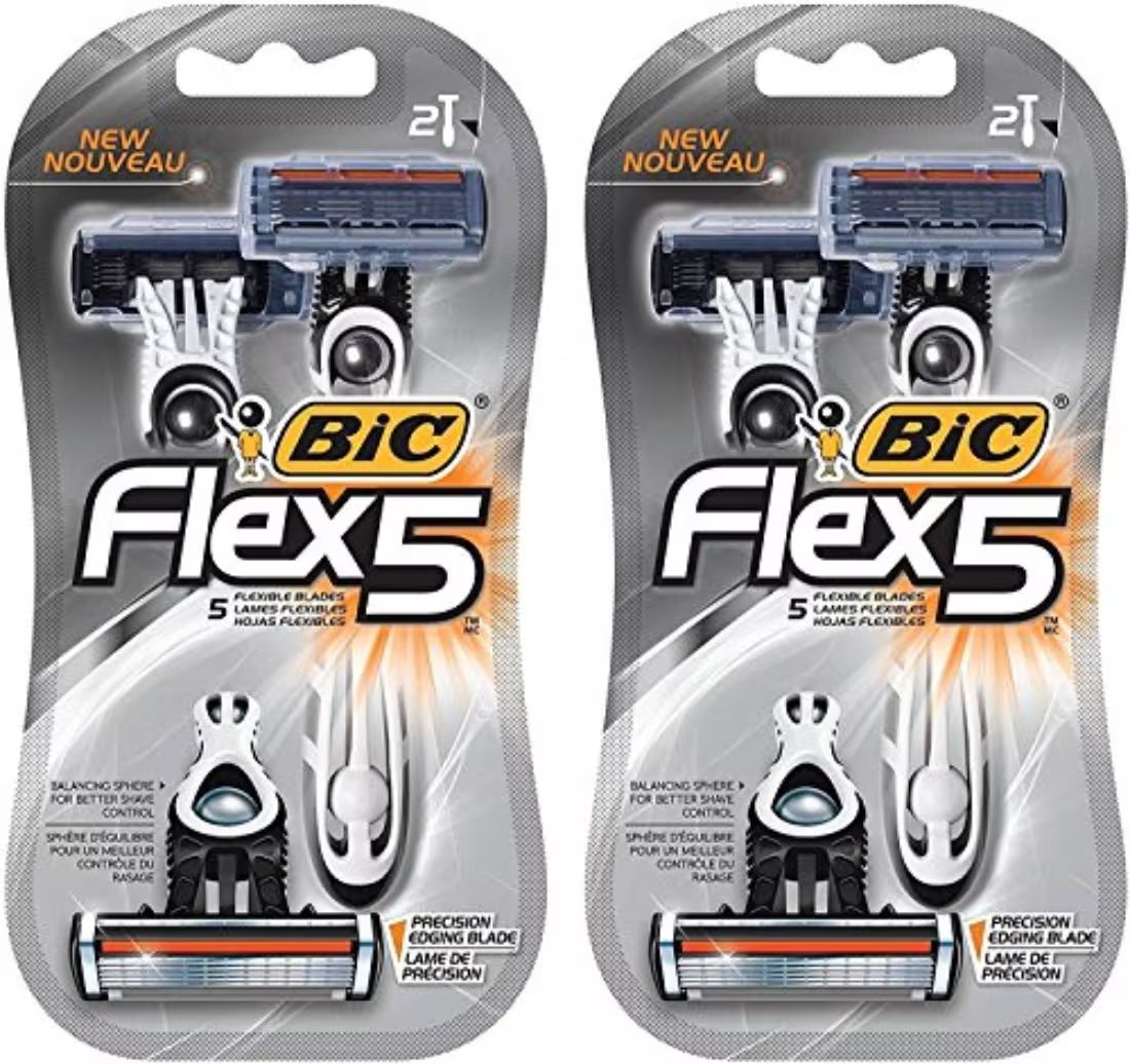 Bic Flex 5 Comfort Disposable Shaving Razor Multicolour 2 Razors