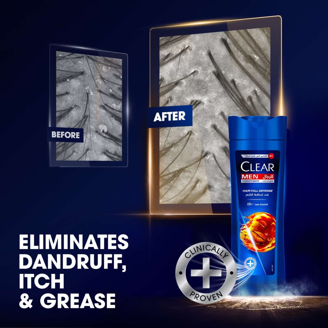 Clear Shampoo For Men Anti Dandruff Shampoo Hairfall Defense 400ml
