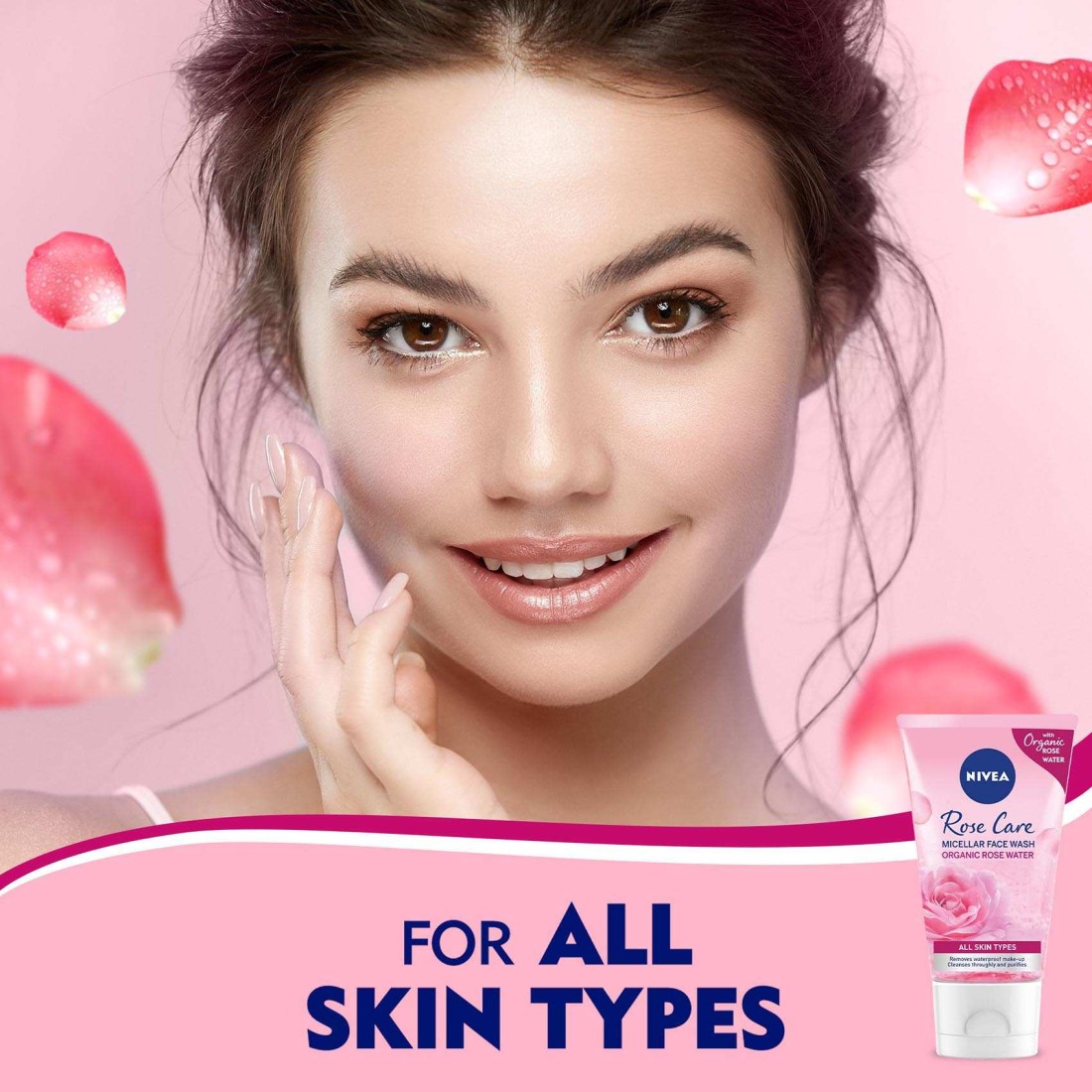 NIVEA Face Wash Micellar Rose Care with Organic Rose All Skin Types 150ml