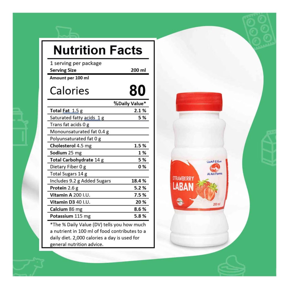 Al Ain Strawberry Flavored Laban 200ml