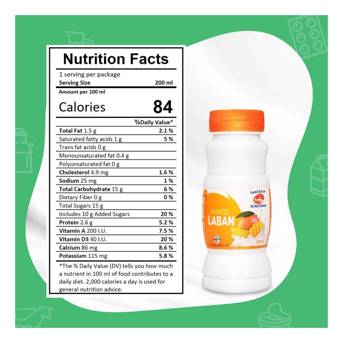 Al Ain Mango Flavored Laban 200ml