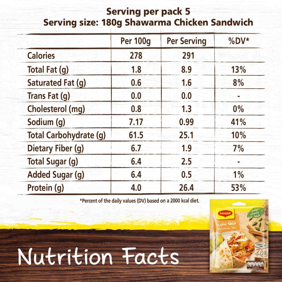 Nestle Maggi Shawarma Mix 40g Pack of 10