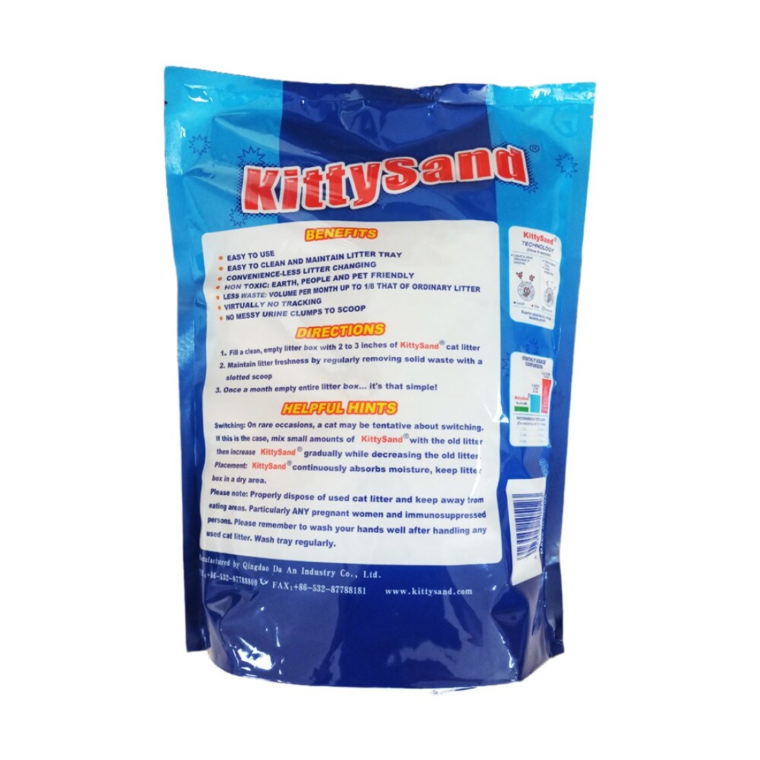 Bag of 3 - KittySand 100% Natural Silica Crystal Premium Quality Cat Litter 5L