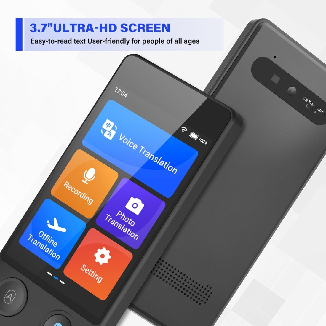 Language Translator Device, 2024 Instant Two-Way Language Translator, 144 Languages Supported, Online/Offline/AI/Voice/Photo Translation, Portable Translator Device for Business Learning Travel
