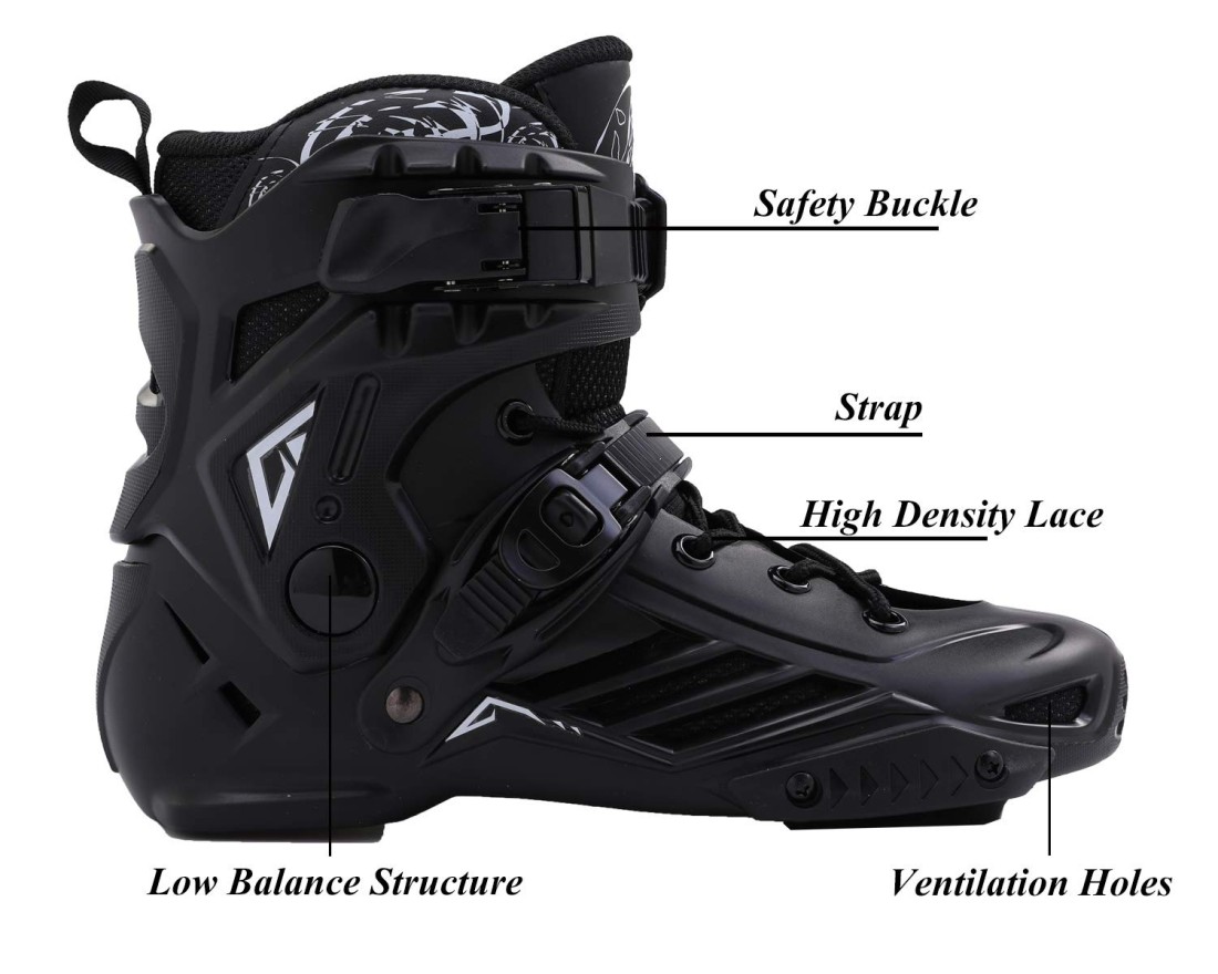 LIKU Fitness Professional Inline Skates Women Men Adult Youth Black Men 95Women 105