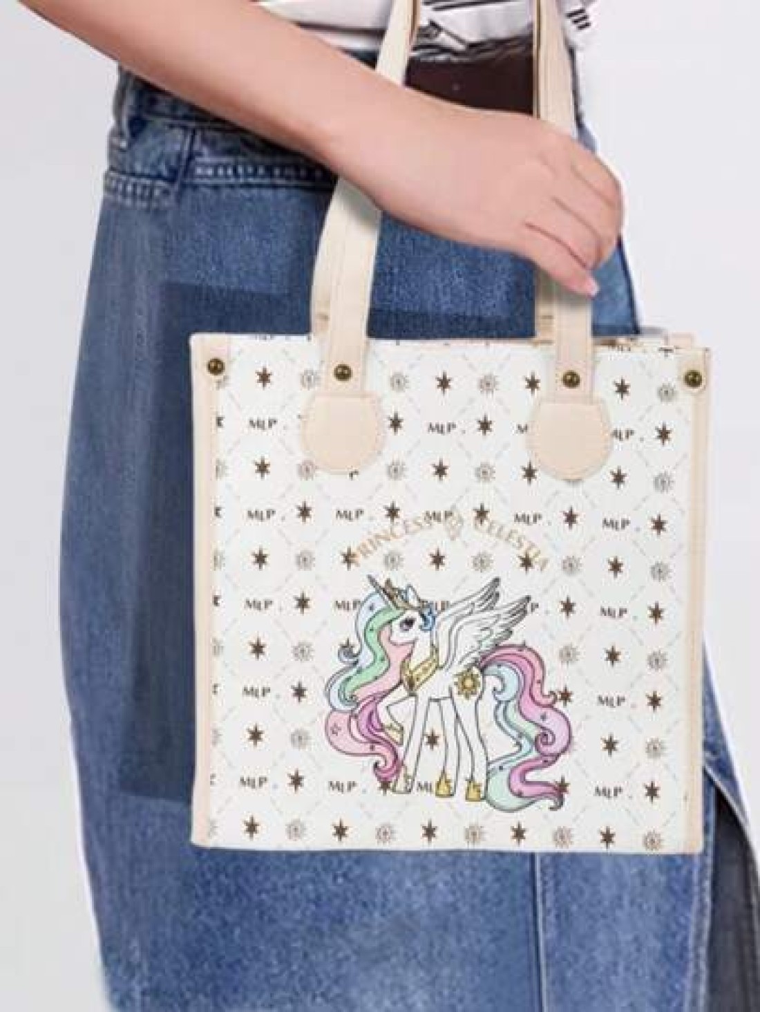 MY LITTLE PONY Cute Unicorn Tote Bag For Girls Large Capacity Shoulder Bag Lightweight And Fashionable Foldable And Multi Functional Bag For Commute Outing Party Christmas Halloween Birthday Gift For