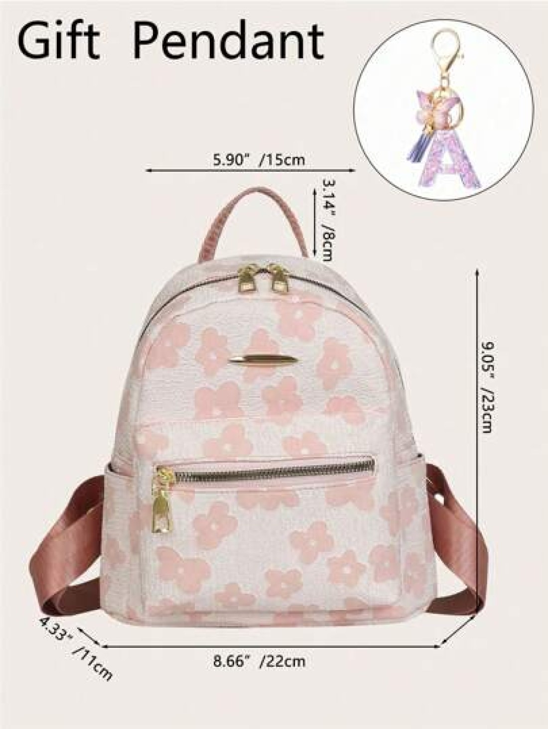 1 Set Graphic Print Casual Backpack With Large Capacity Purple Letter Pendant For Older Kids Simple Design