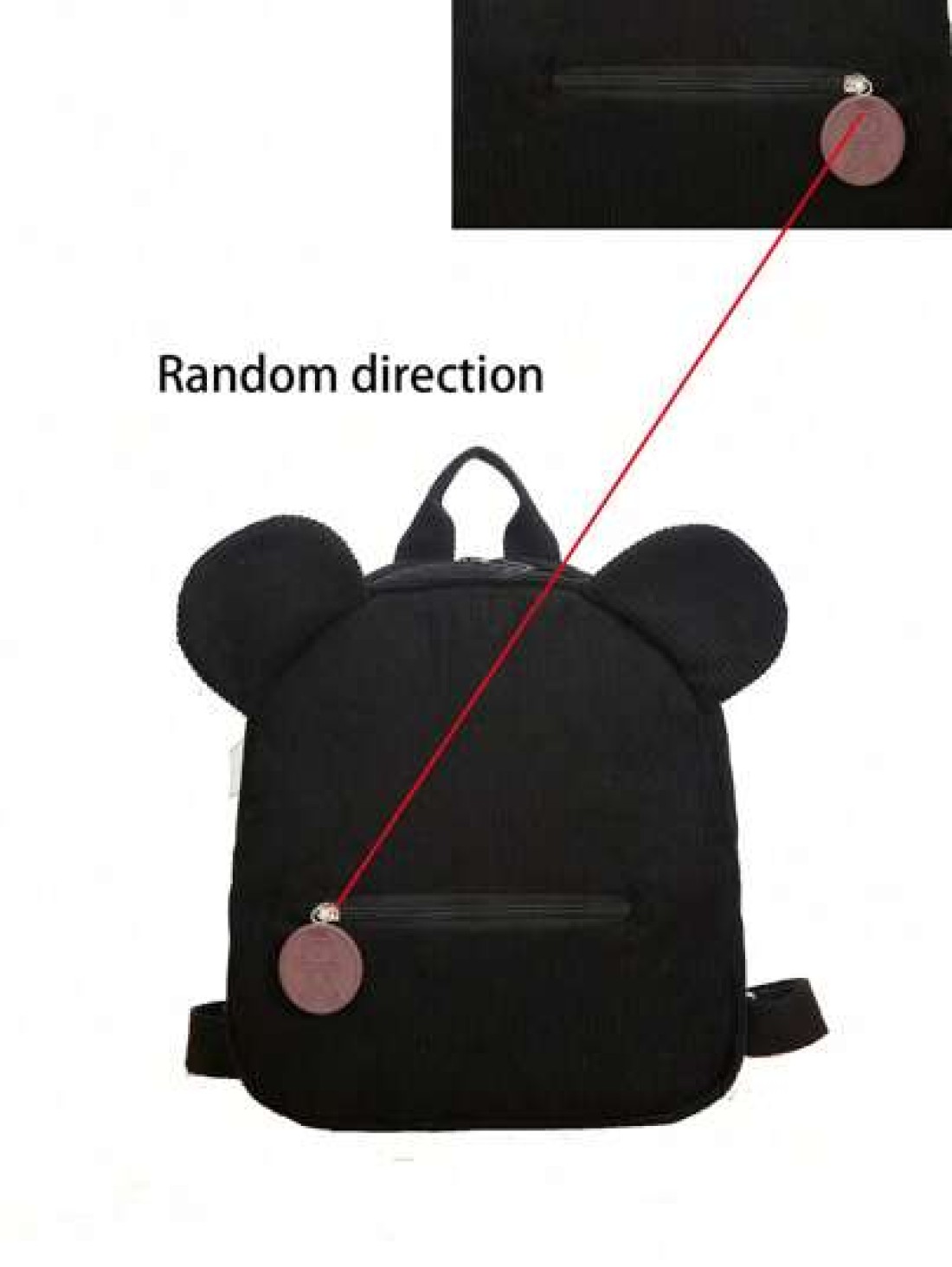 One Girls Cute Cartoon Bear Zippered Backpack Suitable For Daily Use
