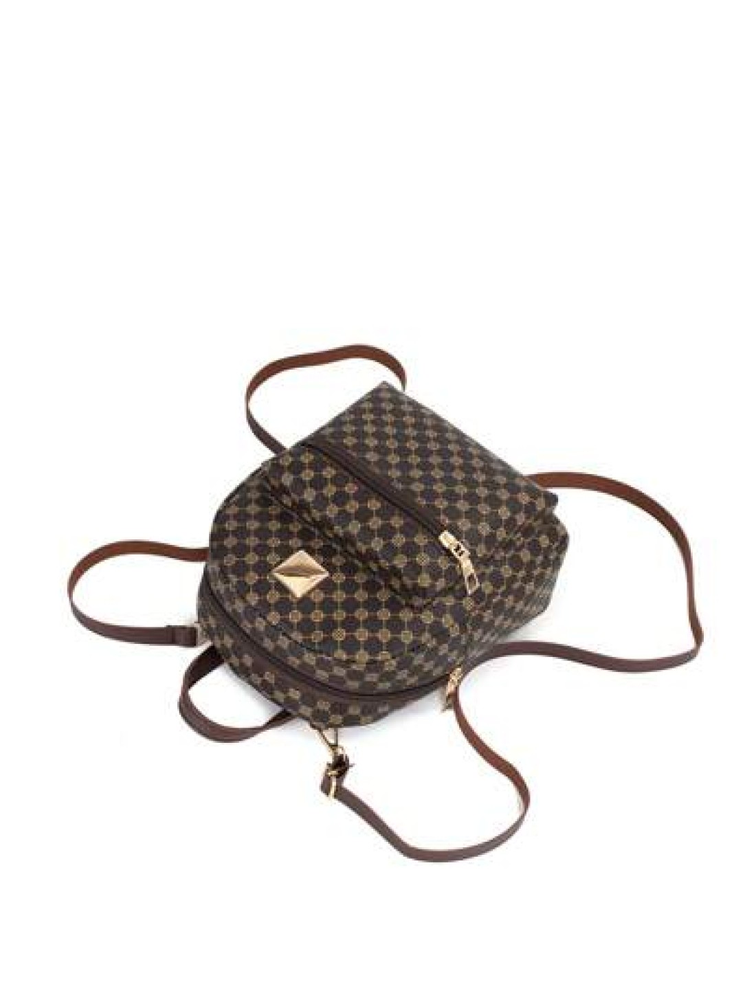 Cute Small Zipper Backpack Geometric Pattern Backpack With Adjustable Strap
