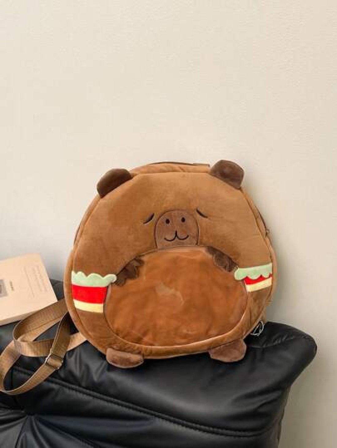1pc Soft Plush Adorable Capybara Backpack Big Children Casual Plush Backpack School Bag Variable Crossbody Bag Adjustable Strap And Zippered For Travel Shoping Parties Holidays Supermarket Festive Eve