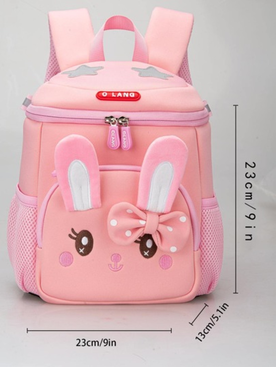 Cute Cartoon Bunny Kids Backpack For Girls Pink Shoulder Bag For Preschool Children
