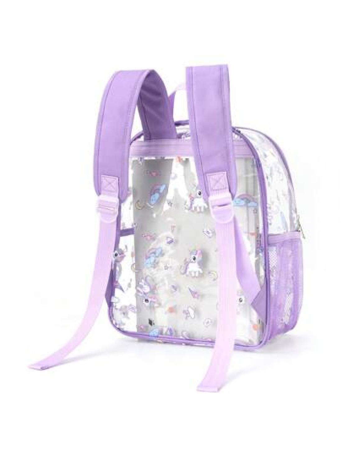 1 Piece Pvc Pink Unicorn Print Cute Children S Backpack Waterproof Backpack For Travel And School Kawaii School Bag With Side Mesh Bag Daily Commuting Use Holiday Gift