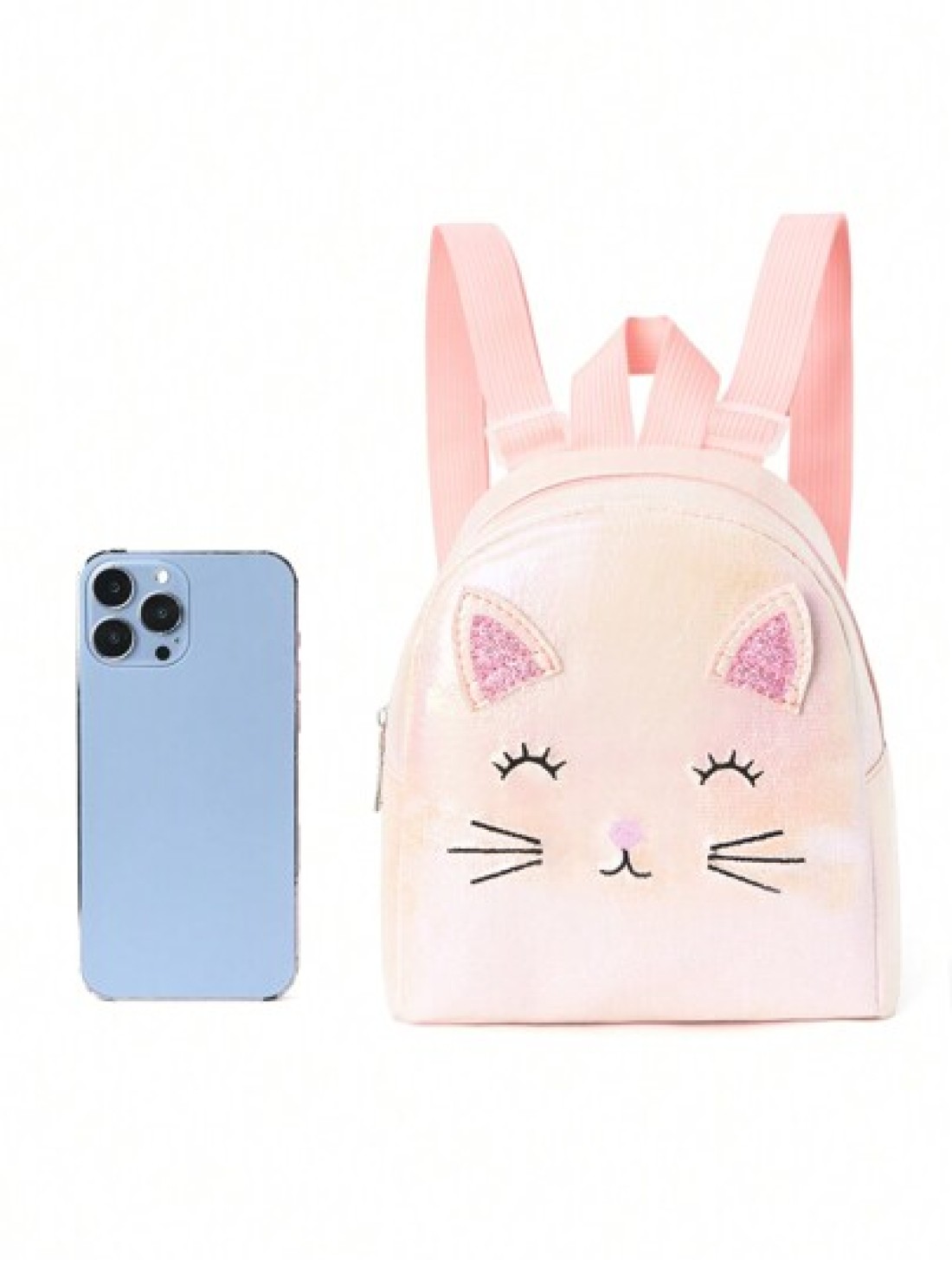 1pc Children Girl Mini Cute Cat Embroidered Backpack Classic Backpack Is Suitable For Little Girl Kindergarten Elementary School Students Daily Use Outdoor Travel Festival Gifts