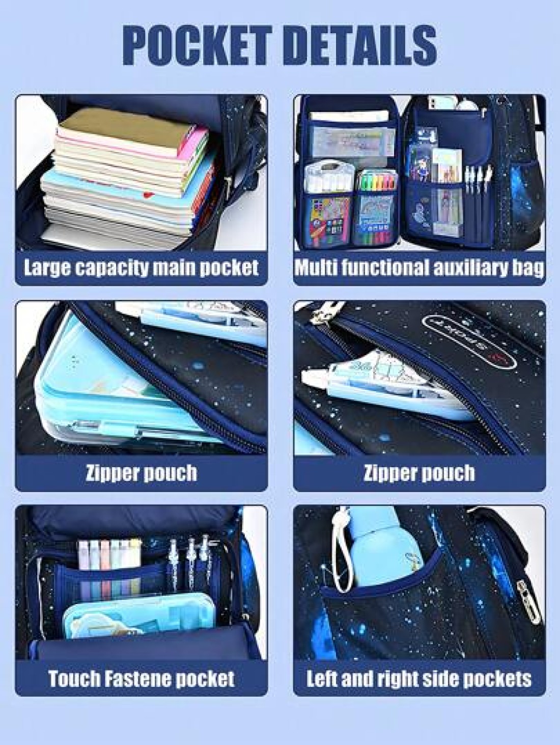 1pc School Backpack Boys Backpack Student Children Backpack Outdoor Travel Bag Starry Sky Printed Backpack Large Capacity Multi Pocket Backpack Laptop Backpack Nylon Material Suitable For Teenagers Yo